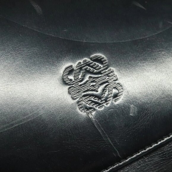 LOEWE Anagram Shoulder Bag Leather Black Gold Auth bs27097 - Picture 13 of 16